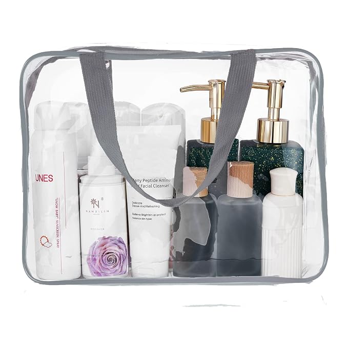 3Pcs Crystal Clear PVC Travel Toiletry Bag Kit - Image 7