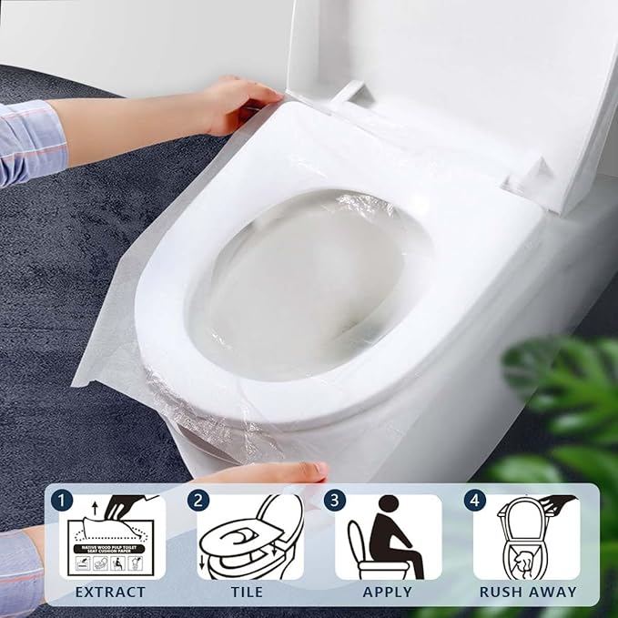4 Pack Disposable Toilet Seat Covers Flushable Paper Toilet Seat Cover - Image 3