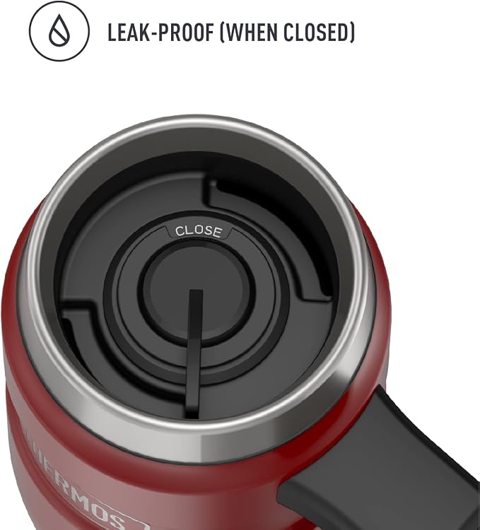 THERMOS Stainless King Vacuum-Insulated Travel Mug with Handle - 16oz, Rustic Red, Thermos Tumbler for Hot/Cold Drinks, Leak-Proof & Sweat-Proof Stainless Steel Coffee Mug with Lid (Pack of 4) - Image 3