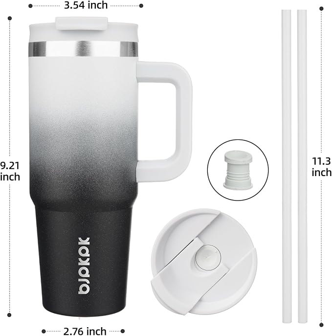 BJPKPK 30 oz Insulated Tumbler With Lid And Straw Stainless Steel Tumblers Cup With Handle For Women And Men,Day And Night - Image 3