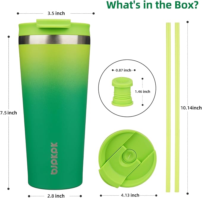 BJPKPK 22oz Tumbler With lid And Straw Stainless Steel Travel Coffee Mug Insulated Tumblers Cups,Bamboo Grove - Image 2