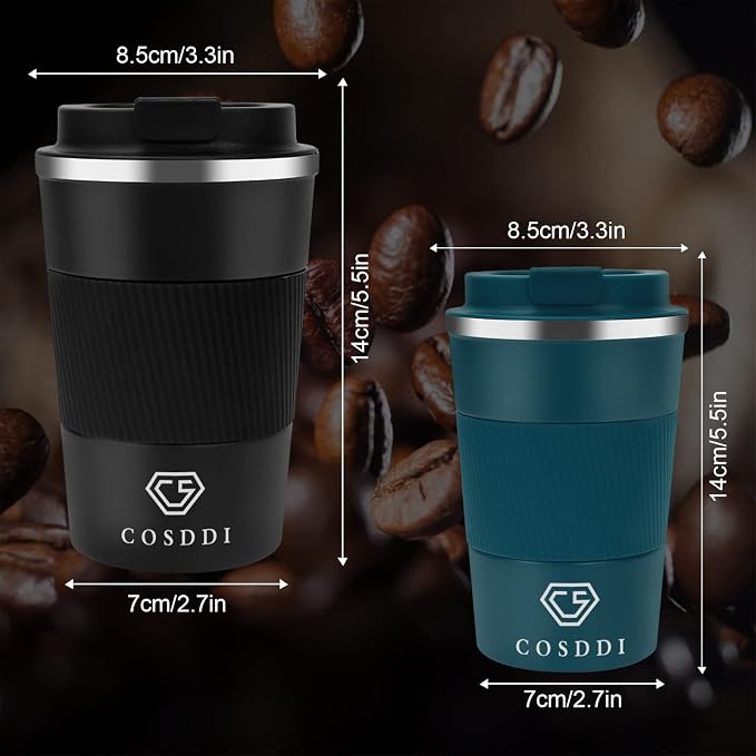 CS COSDDI 12 oz Stainless Steel Vacuum Insulated Tumbler - Coffee Travel Mug Spill Proof with Lid - Coffee Cups for Keep Hot/Ice Coffee,Tea and Beer - Image 4