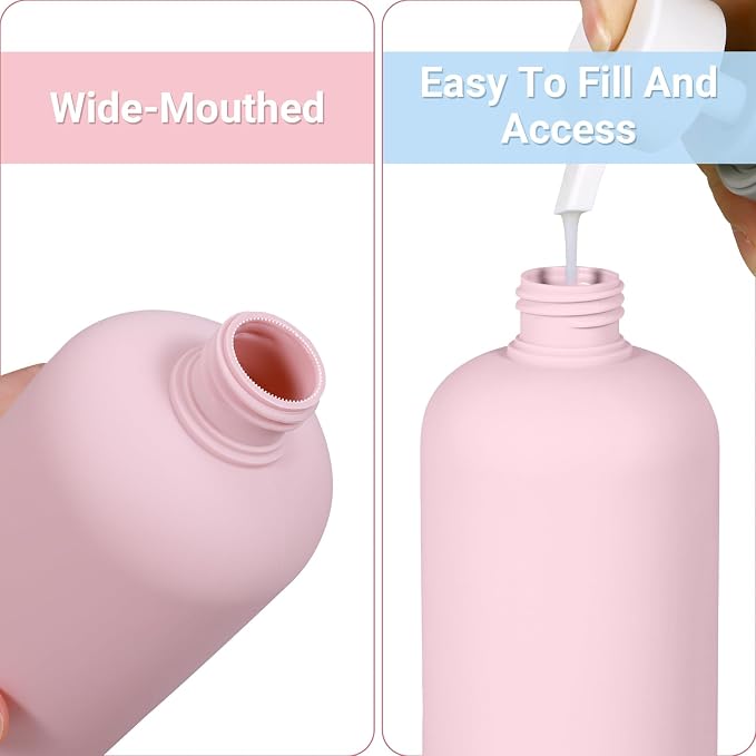 ASEVAT 6.7oz 4Pcs Plastic Refillable Travel Shampoo & Conditioner Bottles - Image 6