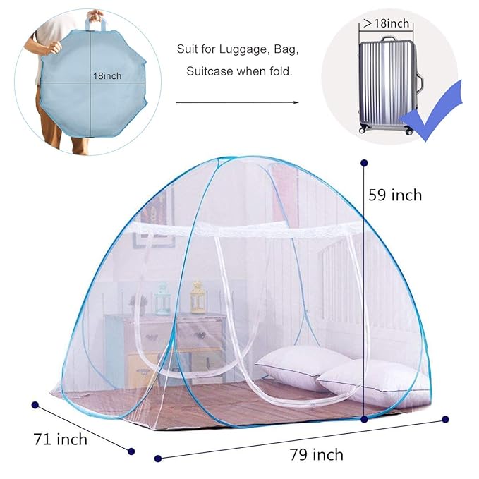 AMMER Pop-Up Mosquito Net Tent for Beds Portable Folding Design - Image 6