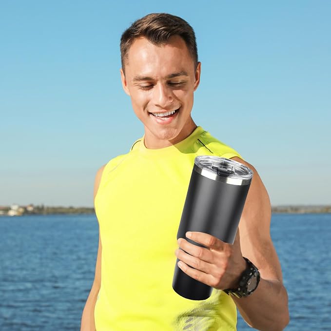 40 oz Tumbler with Lids and Straws, Stainless Steel Insulated Coffee Tumbler, Double Wall Vacuum Insulated Travel Mug Cup, Leakproof Thermal Coffee Cup for Hot and Cold Drinks (Black) - Image 7