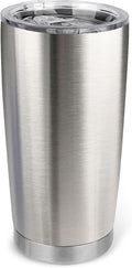 20oz Stainless Steel Tumbler with Lid, Travel Mug - Double Wall Vacuum Powder Coated Cup - Stainless steel, 1 Pack by Unknown