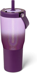 BrüMate Resa 35oz 100% Leakproof Travel Tumbler with Handle & Straw | Flexible SoftSip Straw | Silicone Sleeve for Durability | Stainless Steel | Cup Holder Travel Friendly Water Bottle (Violet Crush) by Br%C3%BCMate