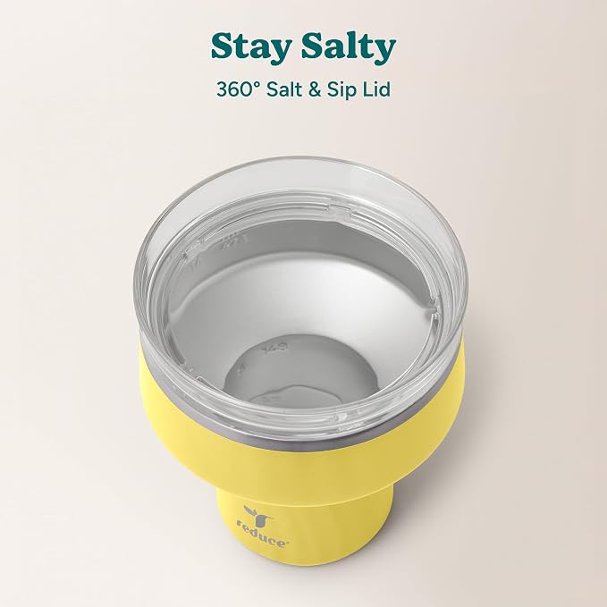 REDUCE Saltini 16 oz Cocktail Tumbler - Insulated Margarita Tumbler with Lid - Keeps Drinks Cold for 10 Hours - 360 Sippable Martini Glass Alternative - Shatterproof, Perfect for Parties - Pina Colada - Image 4