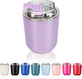 Puraville Insulated Tumblers with Lid, 10 oz Travel Coffee Mug Stainless Steel Vacuum Cup, Leak Proof Reusable Double Walled Coffee Tumbler for Iced and Hot Drinks, Lilac by Puraville