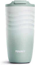 TOURIT 16 oz Travel Coffee Mug, Insulated Stainless Steel Travel Mug with Lid, Leak-Proof Double-Wall Vacuum Tumbler, Reusable Coffee Cup - Green by TOURIT