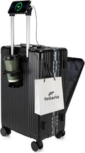 feilario 20in Aluminium Frame PC Hard Shell Spinner Wheels Luggage, Built-In by feilario