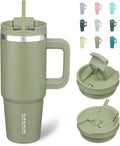 BJPKPK 30 oz Stainless Steel Tumbler With Handle Insulated Tumblers With 2 Straw Travel Coffee Mug With Lid,Sage by BJPKPK