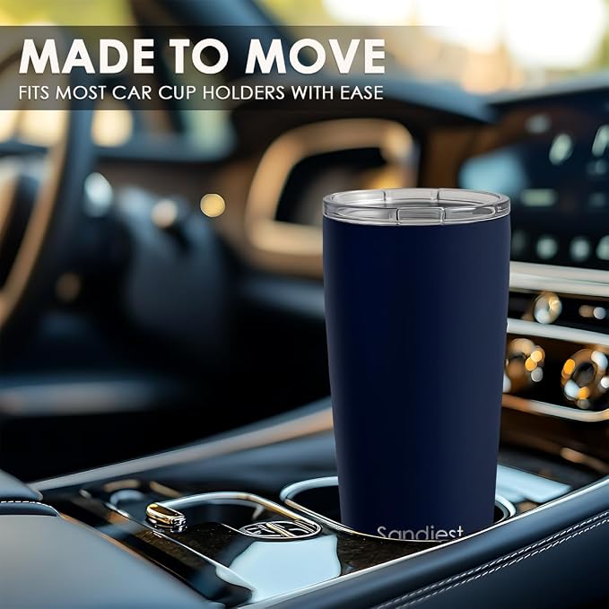 SANDJEST Navy Tumbler 20oz Stainless Steel Double Wall Vacuum Insulated, Travel Coffee Cup, Gifts for Men Women Birthday Christmas - Image 6
