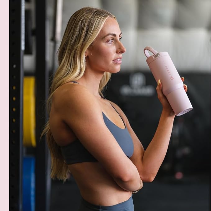 HydroJug Sport - Stainless Steel Tumbler with Straw, Vacuum Insulated, 20oz Leakproof Water Bottle, Ergonomic Design, Reusable, Dishwasher Safe, Rubber Base, Durable for Gym or Outdoors, Pink Sand - Image 6