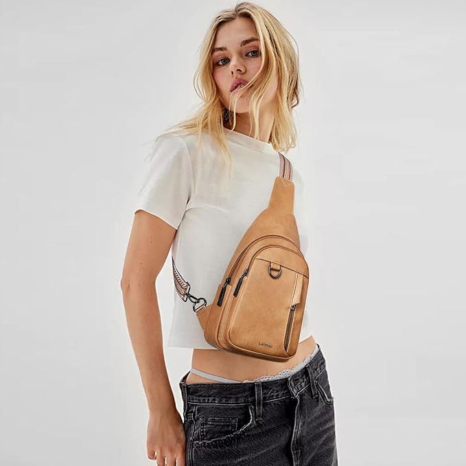 7L Sling Bag for Women Men Leather Small Sling Backpack Daypack Anti Theft - Image 2