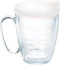 Tervis Clear & Colorful Lidded Made in USA Double Walled Insulated Tumbler Travel Cup Keeps Drinks Cold & Hot, 16oz Mug, Clear Lid by TervisTumblerCompany