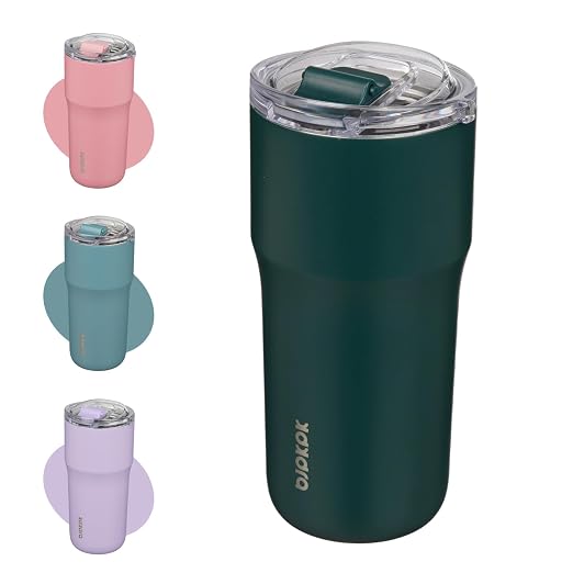 BJPKPK Insulated Tumbler,20oz Stainless Steel Tumbler with lid,Double Wall Travel Coffee Mug Thermal Cup,Keep Drinks Cold and Hot,Dark Green by BJPKPK