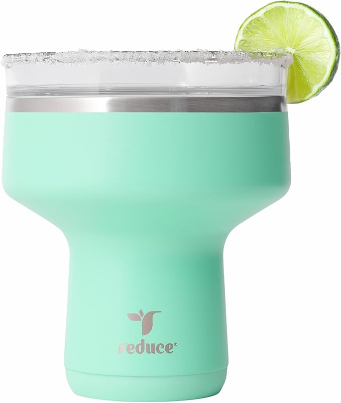 REDUCE Saltini 16 oz Cocktail Tumbler - Insulated Margarita Tumbler with Lid - Keeps Drinks Cold for 10 Hours - 360 Sippable Martini Glass Alternative - Shatterproof, Perfect for Parties - Saltwater by Reduce