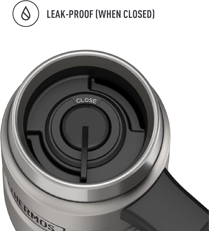 THERMOS Stainless King Vacuum-Insulated Travel Mug with Handle-16oz,Matte Steel-Thermos Tumbler for Hot&Cold Drinks-Leak-Proof&Sweat-Proof Stainless Steel Coffee Mug with Lid for Commuting,(Pack of 4) - Image 3