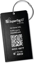 Dynotag® Web Enabled Smart Aluminum Convertible Luggage ID Tag + Braided Steel by DynotagInc