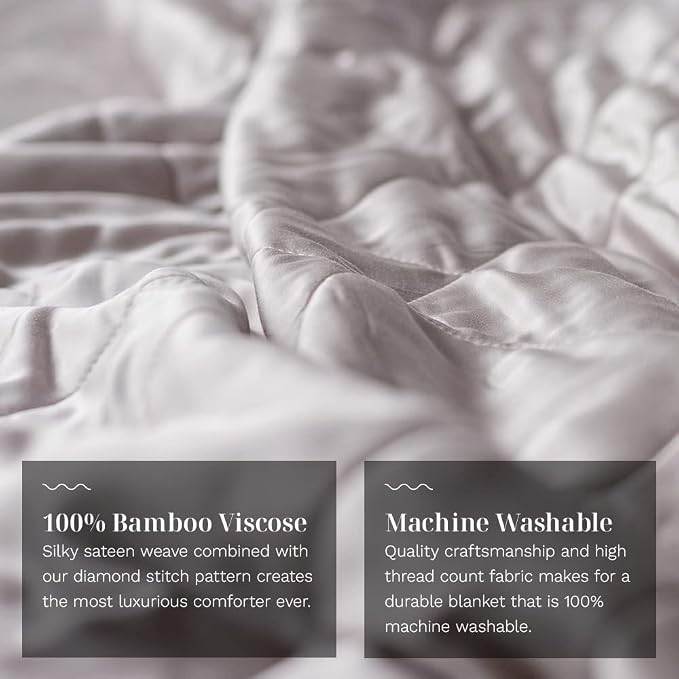 LUXOME Lightweight Blanket | 100% Rayon from Bamboo Fabric & Fill | King/Cal - Image 4