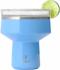 REDUCE Saltini 16 oz Cocktail Tumbler - Insulated Margarita Tumbler with Lid - Keeps Drinks Cold for 10 Hours - 360 Sippable Martini Glass Alternative - Shatterproof, Perfect for Parties - Oahu Blue by Reduce