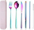 AARAINBOW 6 Pieces 18/8 Stainless Steel Flatware Set Portable Reusable Cutlery by AARAINBOW