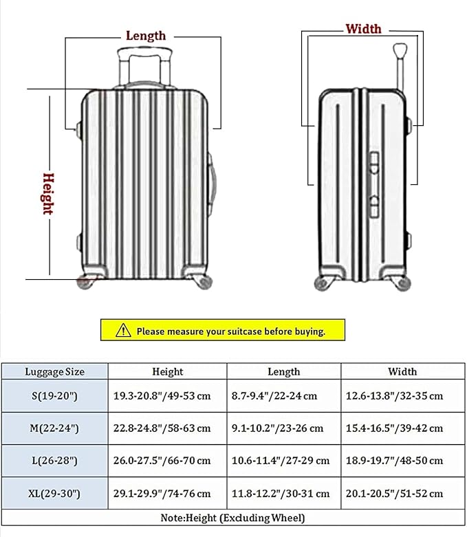 7-Mi Travel Suitcase Protective Cover 26"-28" Suitcase Protective Cover & High - Image 6