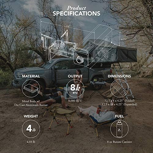 Gas One GS-8300 - Camp Stove Compact Butane Stove with Carrying Case - Foldable Portable Stove - Image 3