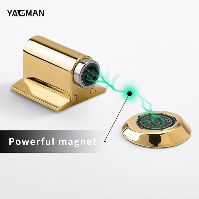 3 Pack Magnetic Door Stoppers Retractable Bottom of Door Holder No Drilling - Image 3