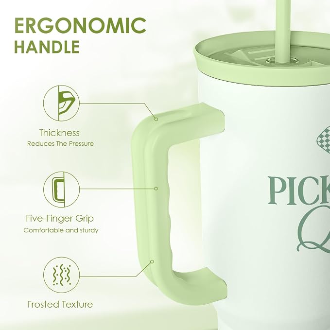SANDJEST Pickleball 40oz Tumbler With Handle and Straw, Pickleball Queen Insulated Stainless Steel Travel Coffee Mug for Women Girls Players, Gift Idea for Birthday Christmas Mothers Day - Image 3
