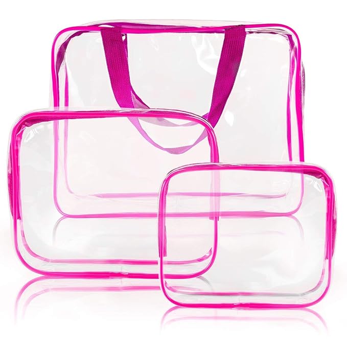 6Pcs Crystal Clear PVC Travel Toiletry Bag Kit - Image 6