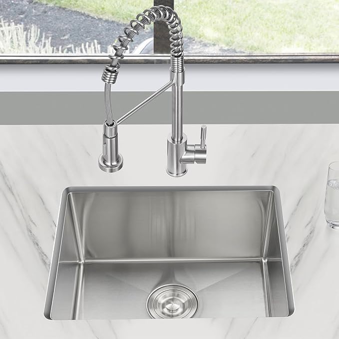 22 Inch Kitchen Bar Sink Undermount, 304 Stainless Steel Handmade Single Bowl - Image 7