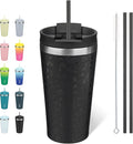 BJPKPK 18oz Insulated Tumbler With lid And Straw Stainless Steel Tumblers Travel Coffee Mug Reusable Thermal Cup,Black Leopard by BJPKPK