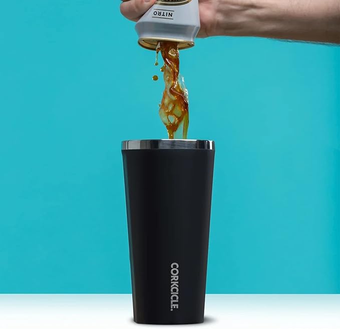 Corkcicle Classic Tumbler - Keeps Drinks Cold for 9 Hours & Hot for 3 - Triple-Insulated Stainless Steel - Holiday Tumbler Gift - 24 oz - Matte Black - Image 3