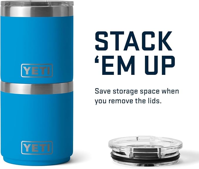YETI Rambler 10 oz Stackable Lowball 2.0, Vacuum Insulated, Stainless Steel with MagSlider Lid, Big Wave Blue - Image 7