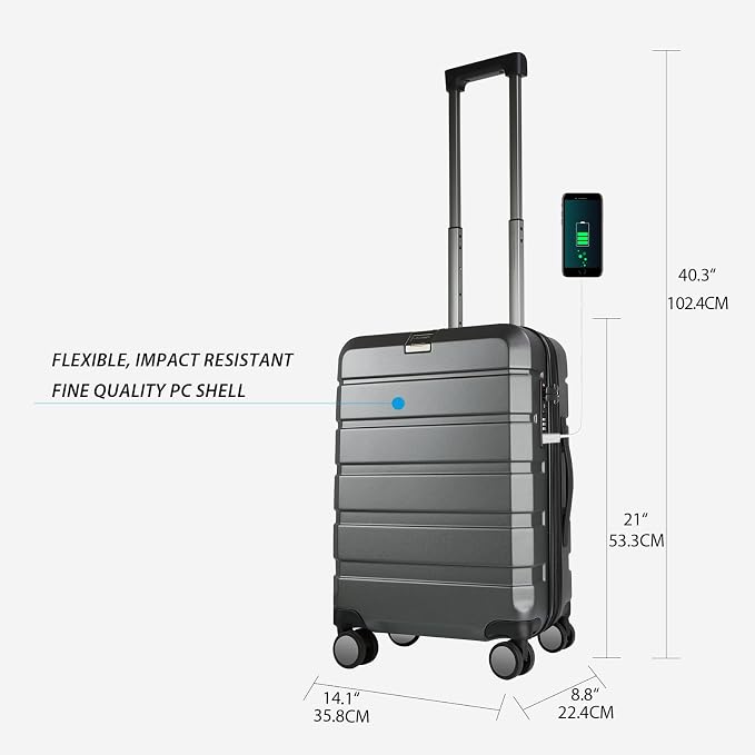 KROSER Hardside Expandable Carry On Luggage - Image 2