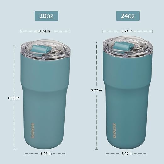 BJPKPK Insulated Tumbler with Lid,24oz Stainless Steel Tumbler,Double Wall Travel Coffee Mug Thermal cup,Keep Drinks Cold and Hot,Haze Blue - Image 5