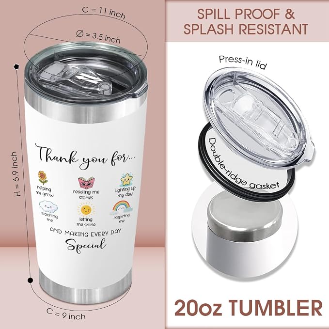 Teacher Appreciation Gifts from Student – Thank You Tumbler for Women Men Teachers – End of Year, Christmas, Birthday, Back to School Gift for Preschool, Kindergarten, Elementary Educators - Image 2