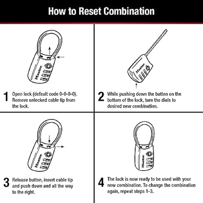 Master Lock Padlock, Set Your Own Combination TSA Locks - Image 5