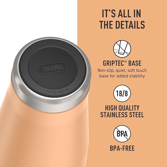 THERMOS ICON SERIES, Stainless Steel Tumbler with Slide Lock, 18 Ounce, Melon - Image 4