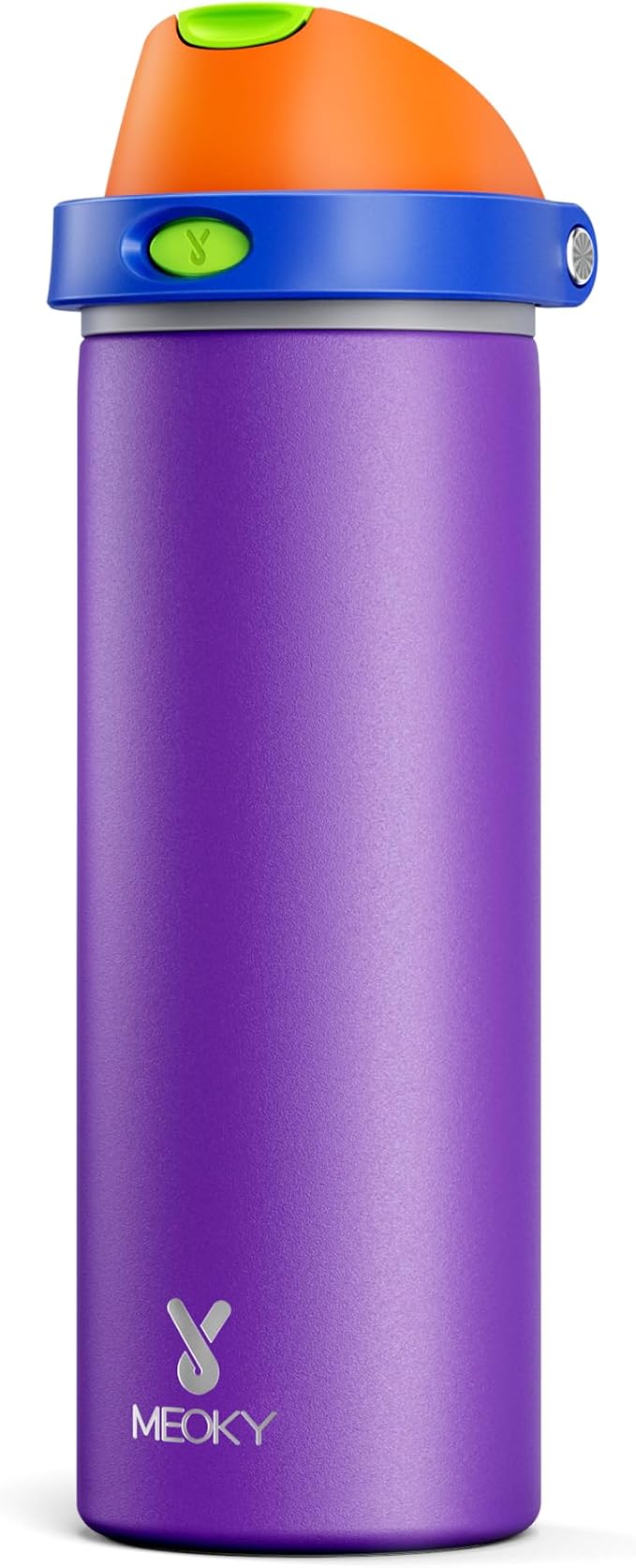 24 oz Insulated Water Bottle for Women: Meoky Stainless Steel Metal Water Bottle with 2-in-1 Straw and Spout Lid - Leak Proof, Cold for 24 Hours, Protective Silicone Base, BPA-Free for School, Violet by MEOKY