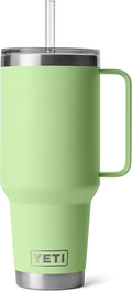 YETI Rambler 42 oz Tumbler with Handle and Straw Lid, Travel Mug Water Tumbler, Vacuum Insulated Cup with Handle, Stainless Steel, Key Lime by YETI