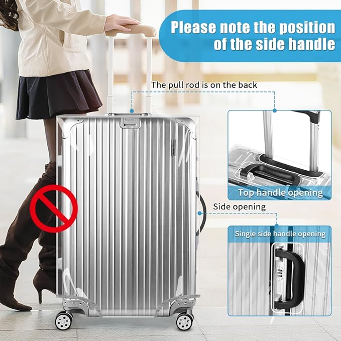 Yotako Clear PVC Suitcase Cover Tough Protector, 28 Inch Luggage Covers - Image 3