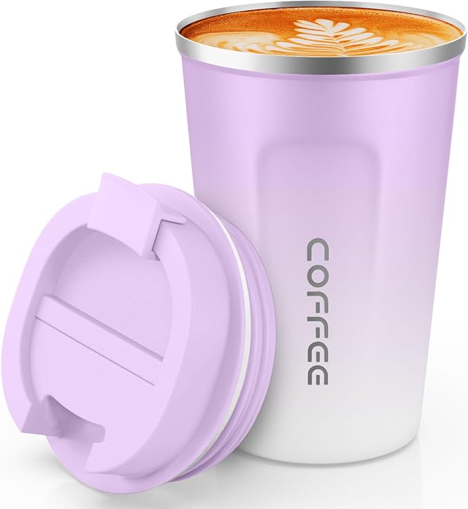 CS COSDDI 12 oz Stainless Steel Vacuum Insulated Tumbler - Coffee Travel Mug Spill Proof with Lid - Coffee Cups for Keep Hot/Ice Coffee,Tea and Beer by CSCOSSDI