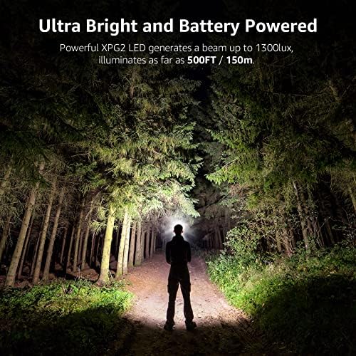 Lepro Headlamp Battery Powered Waterproof LED Headlight 2 Pack - Black - Image 2