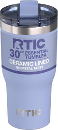RTIC 30oz Essential Tumbler with Lid, Ceramic Lined, Insulated, Stainless Steel, Metal, Double Wall Vacuum-Insulation, Travel Cup for Iced Coffee, Tea, Hot and Cold Drink, Periwinkle by RTIC