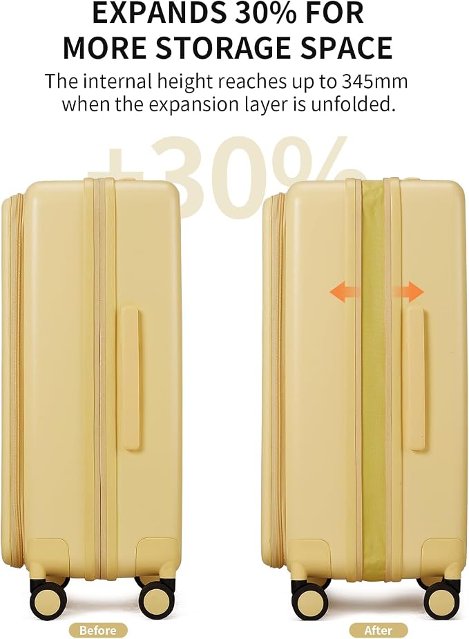 aji Expandable Top Open 26 Inch Checked Luggage - Image 3