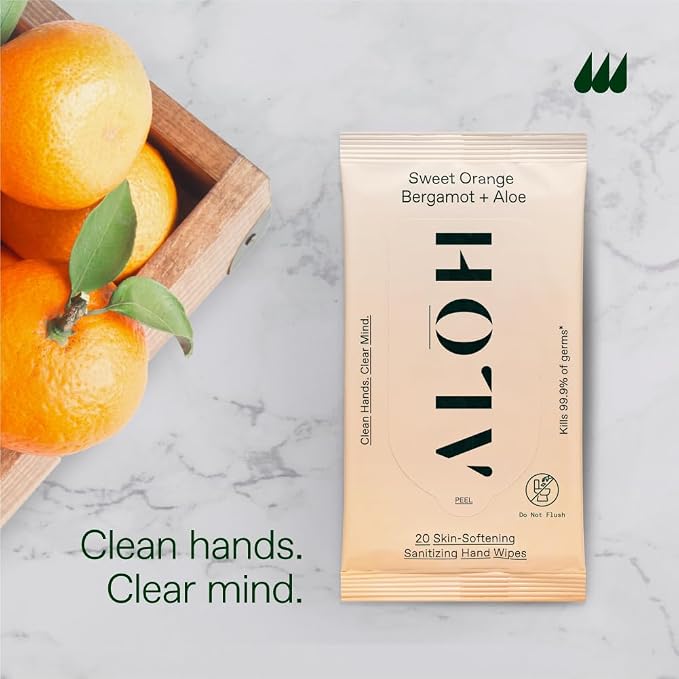 ALŌH Sweet Orange Bergamot + Aloe Sanitizing Hand Wipes - Image 4