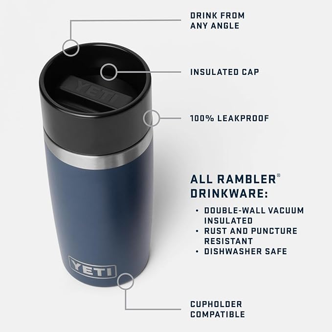 YETI Rambler 12 oz Travel Bottle, Stainless Steel, Vacuum Insulated with Leakproof Commuter Cap, Cherry Blossom - Image 2